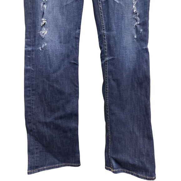 Big Star Women's Jeans Nina Denim Blue Mid Rise Boot Cut Distressed Size 29R 29 - Picture 3 of 11